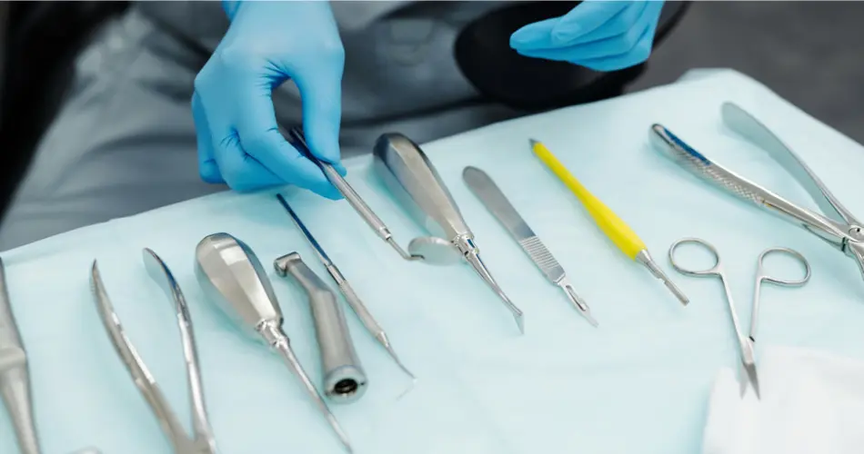 Instruments prepared for root canal treatment in Oakland, CA